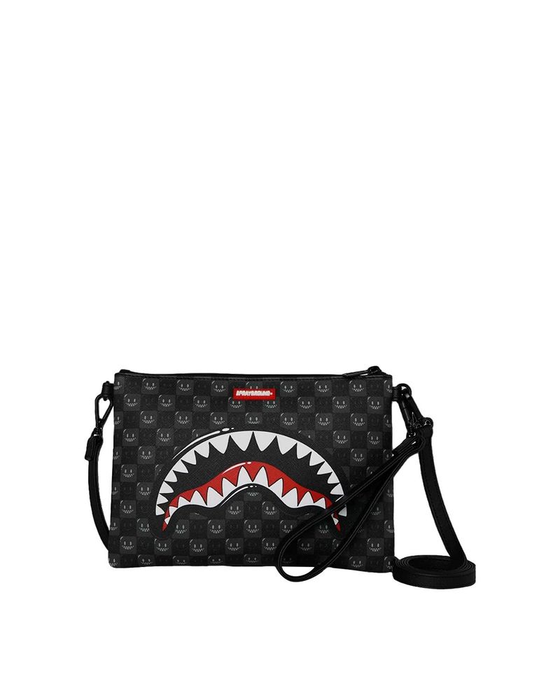 Sprayground Shark Mouth Check Clutch Bag