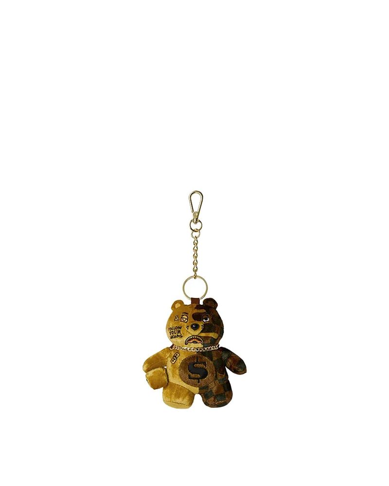 Sprayground Gold Drip Bear Keychain