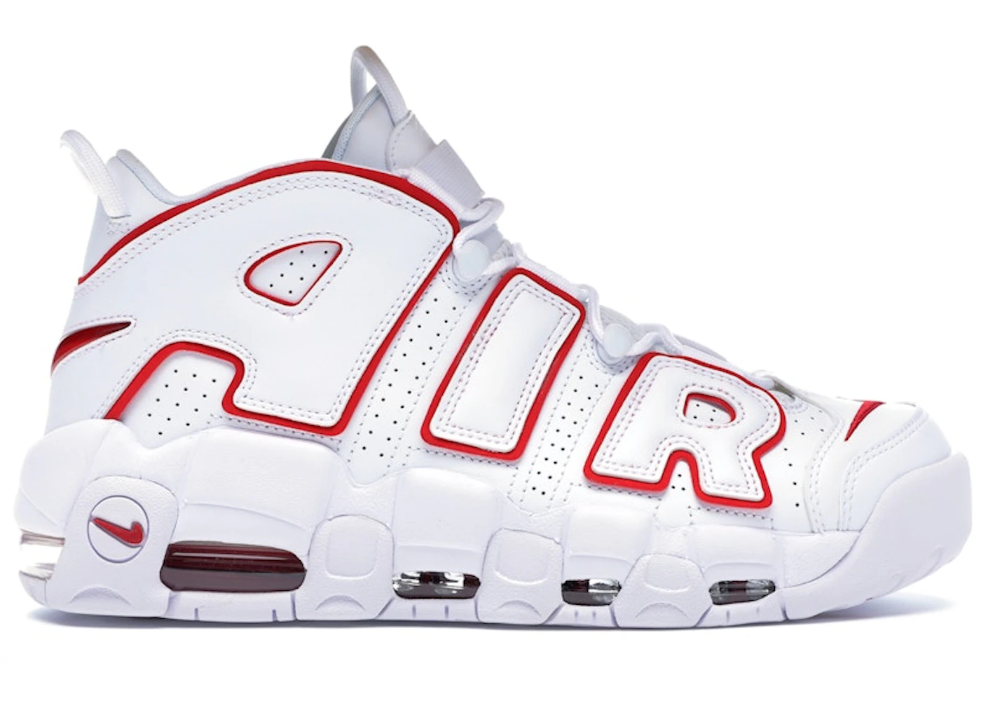 Nike Air More Uptempo White Varsity Red Outline