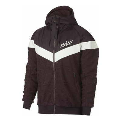 Nike Sportswear Nsw Sherpa Windrunner Full Zip Jackets 'Burgundy Ash'