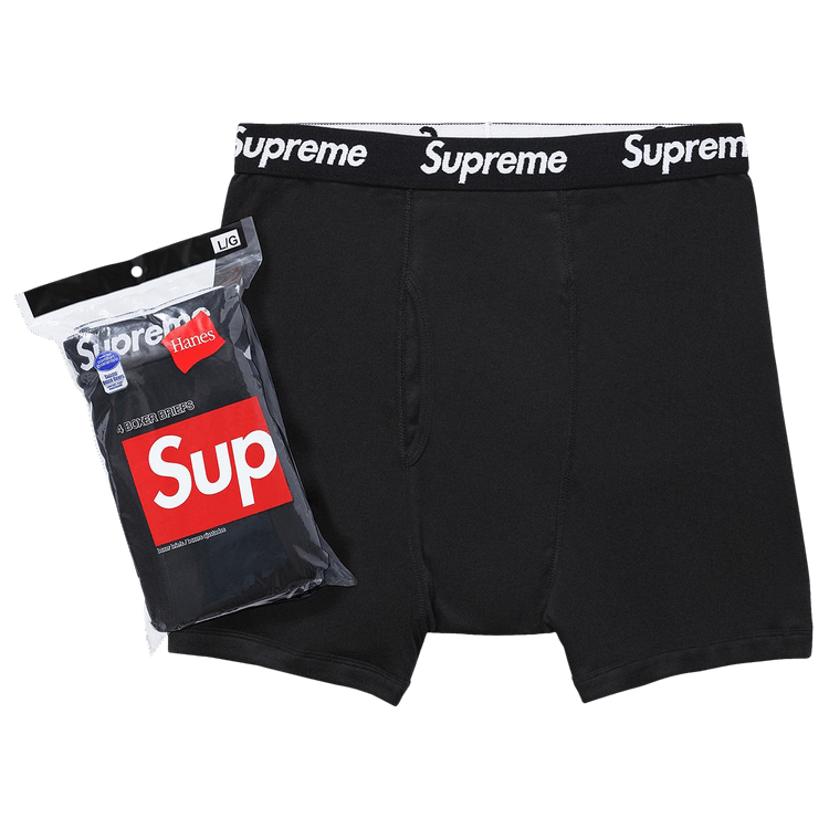 Supreme x Hanes Boxer Briefs (4 Pack) 'Black'