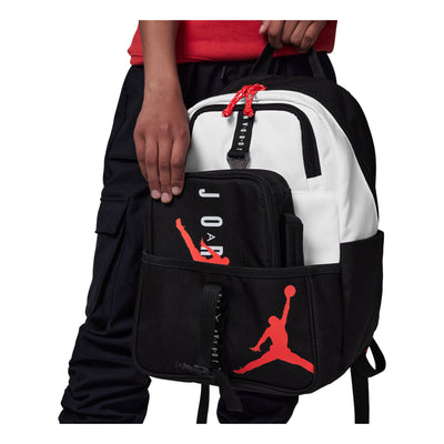(GS) Air Jordan 18L Backpack & 3L Lunch Bag 'White Black'