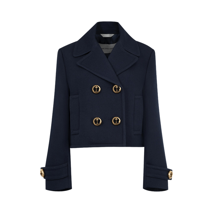 Balenciaga Cropped Peacoat 'Navy'