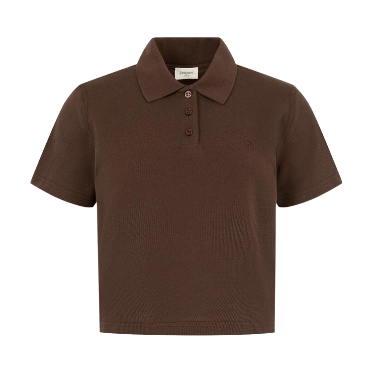 Saint Laurent Petit Polo Broderie 'Chocolate'