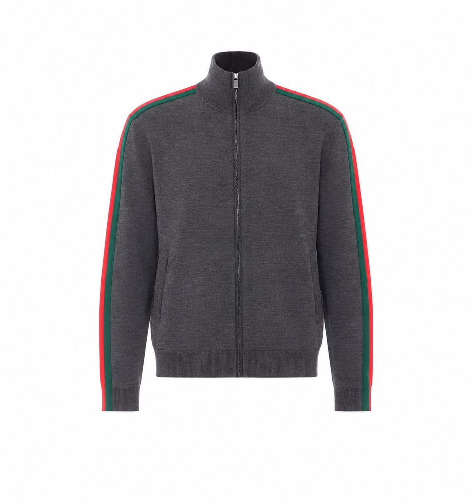 Gucci Web-Trim Zip Sweatshirt