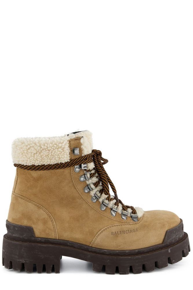 Balenciaga Combat Strike Shearling Boots
