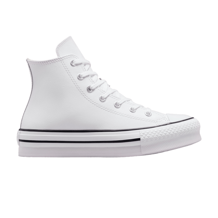 Converse Chuck Taylor All Star Lift Platform Leather High GS 'White Natural Ivory'