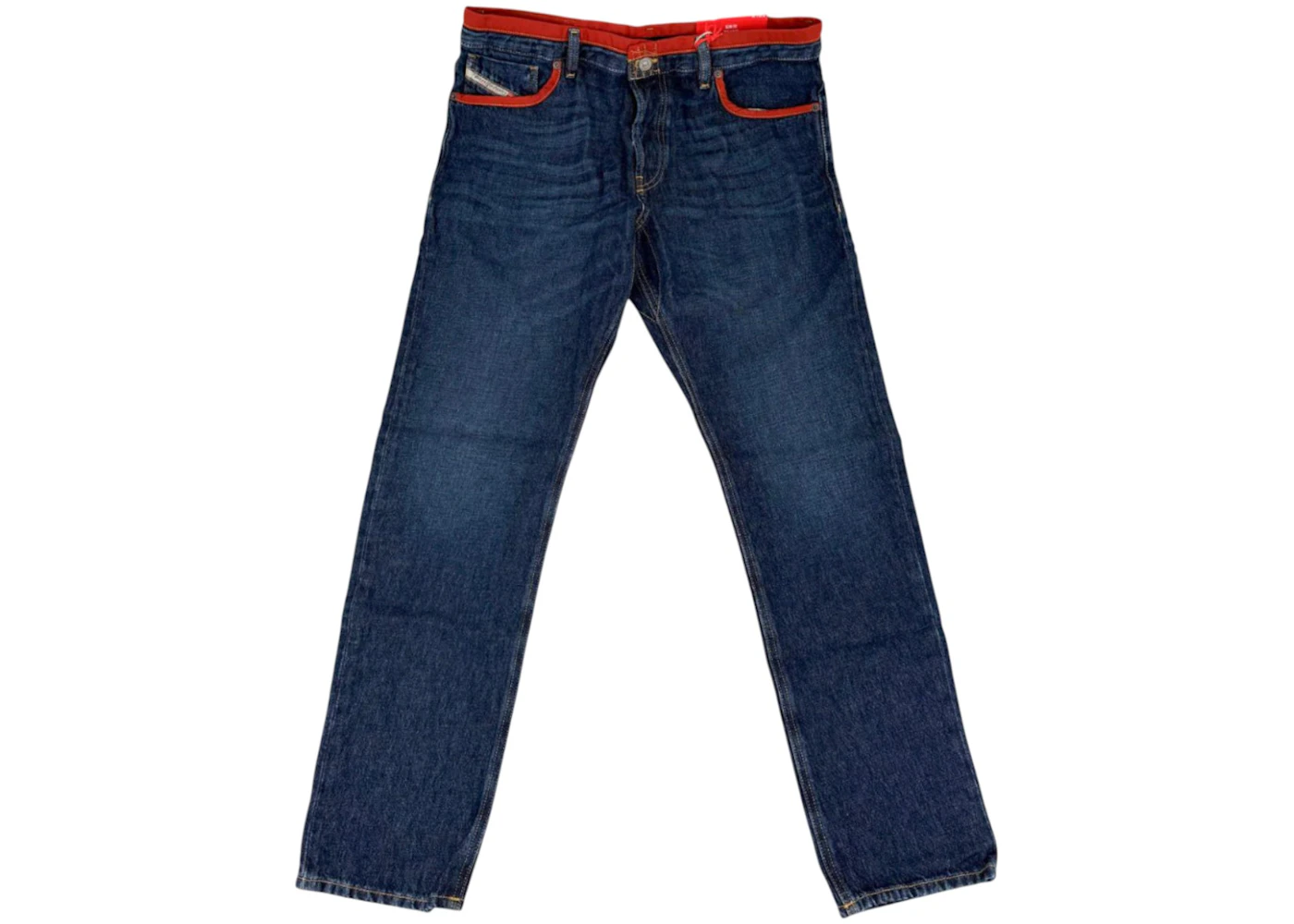 Diesel Blue/Orange Outline Straight Leg Jeans Blue/orange