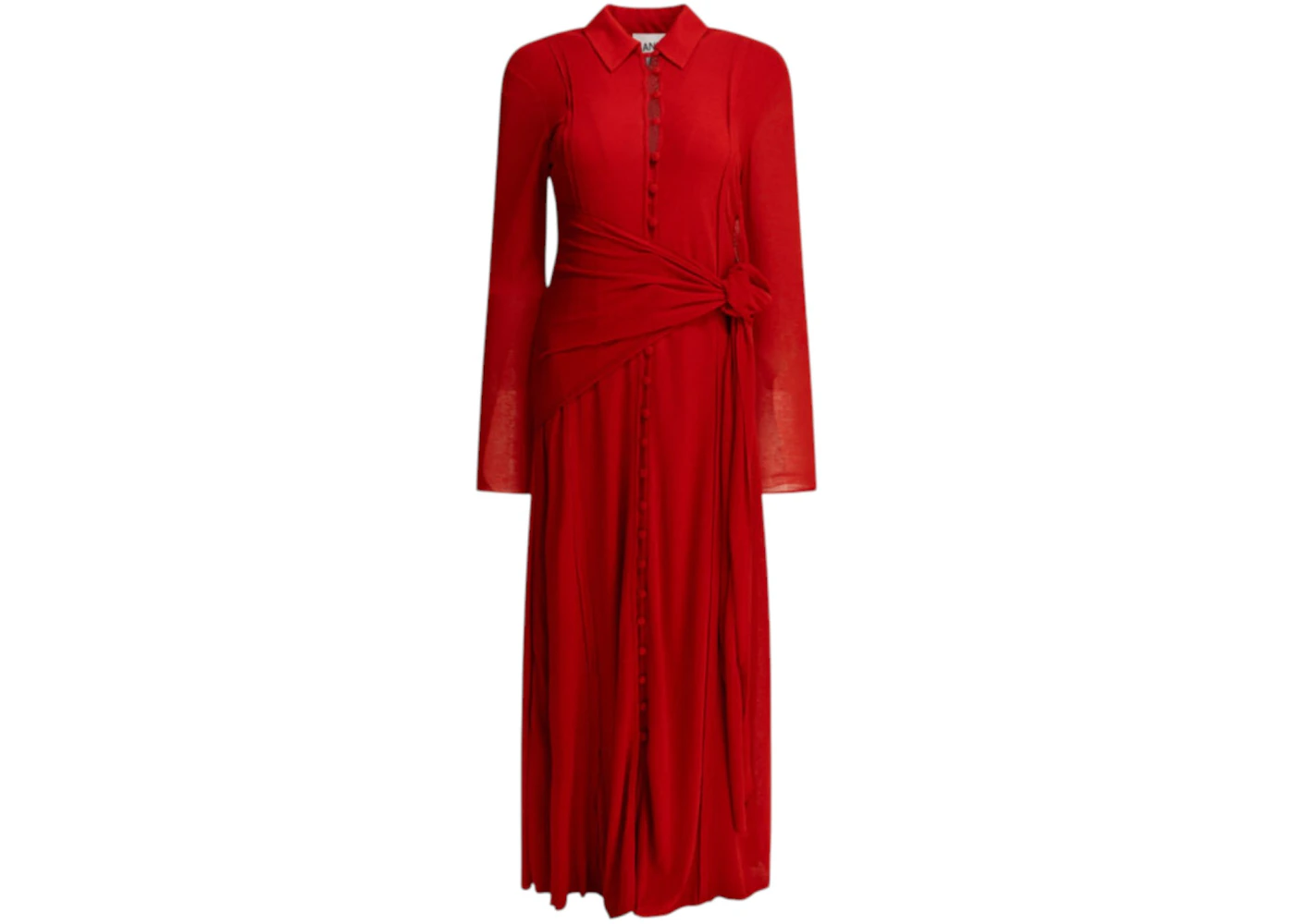 Ganni Women's Long Chemise Dress Red