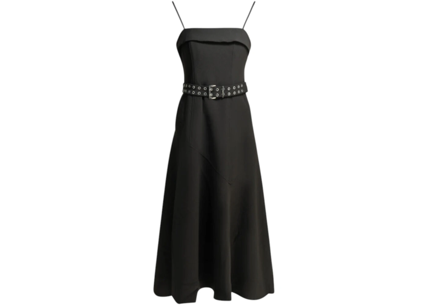 Ganni Women's Long Flared Dress Black