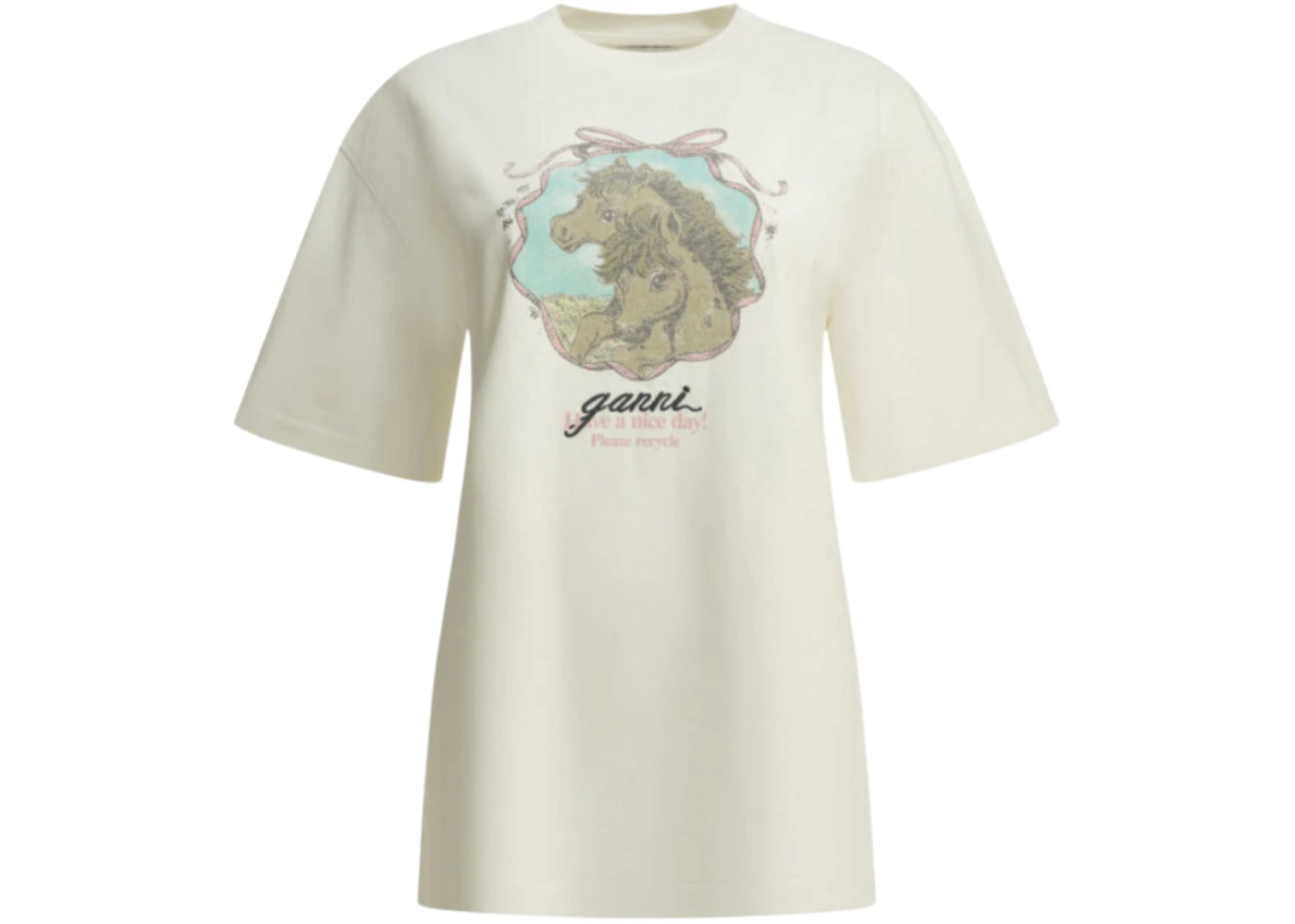 Ganni Qixi Crewneck T-shirt White