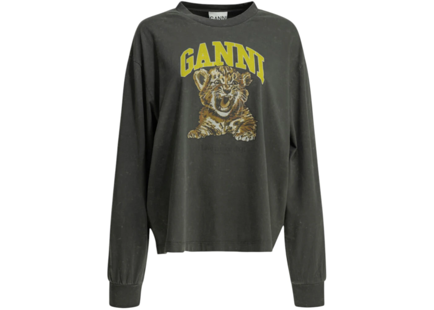 Ganni Tiger Crewneck T-shirt Black