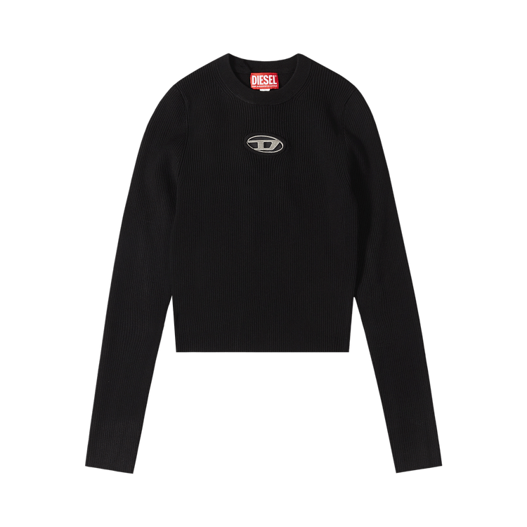 Diesel M-Valary Cropped Ribbed Roundneck Sweater 'Black'