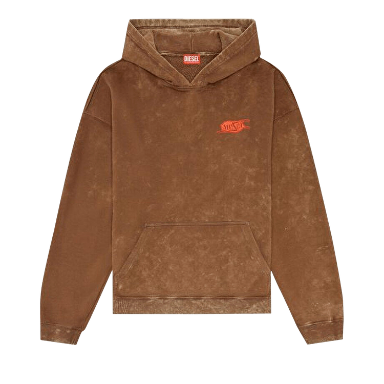 Diesel Puff Print Logo Marbled Hoodie 'Brown'