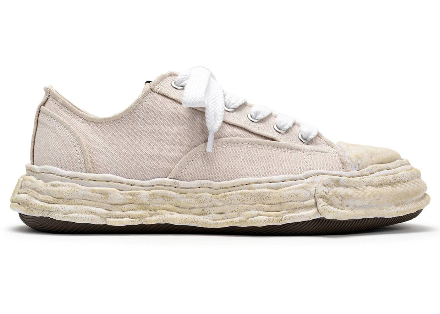 Maison Mihara Yasuhiro Peterson 23 OG Sole Vintage Effect Embroidered Canvas Low Beige