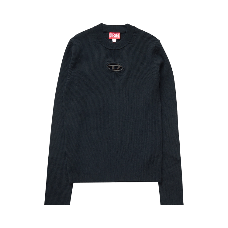 Diesel Ribbed Logo Crewneck Sweater 'Black'