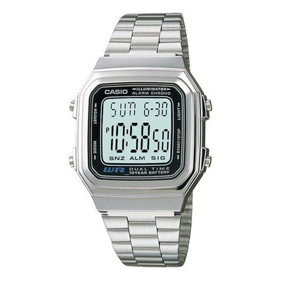 CASIO Waterproof Sports Unisex Mens Silver Digital