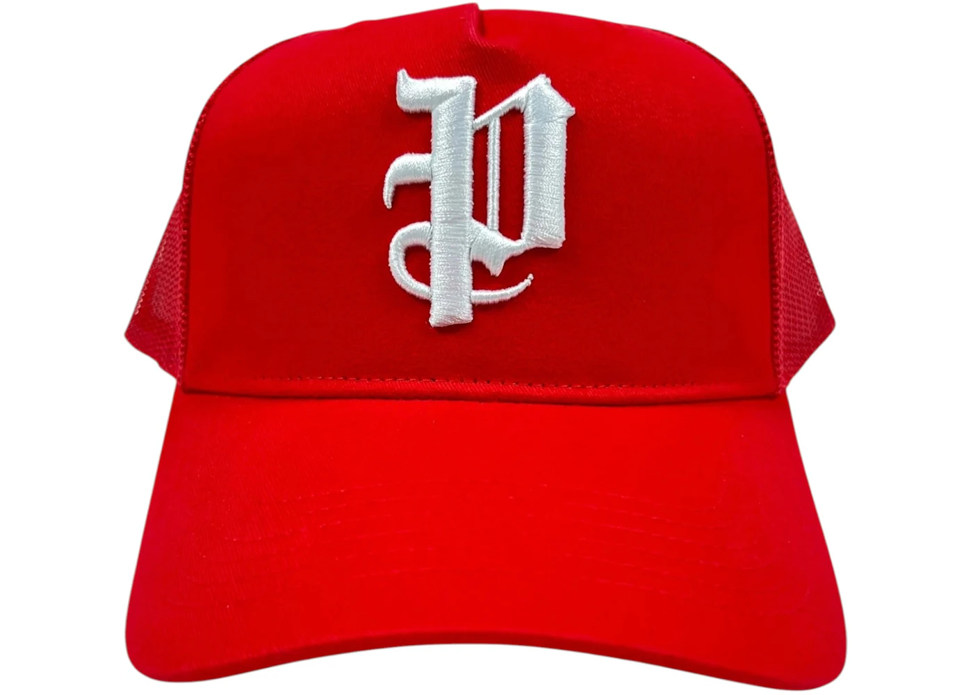 Purple Brand A2054-TTGR224 Cotton Twill Trucker Hat Red