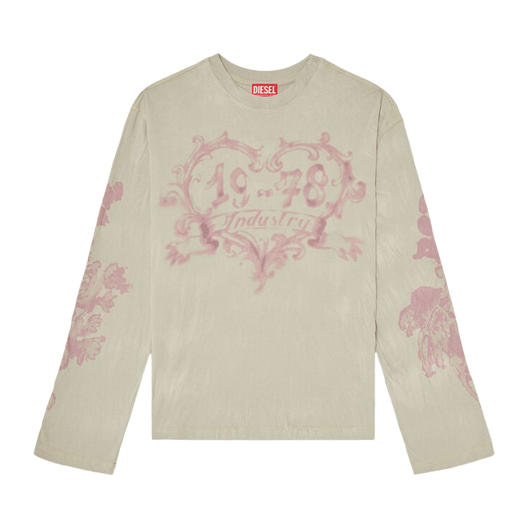 Diesel T-Hilary-Ls-Aa1 T-Shirt 'Pink/Beige'
