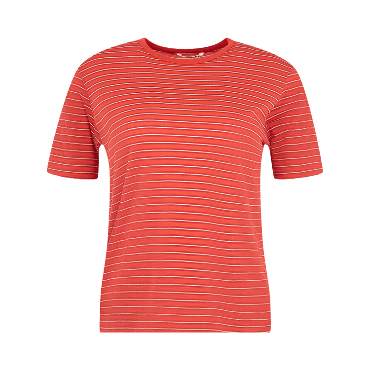 Soft Smooth Wool Stripe Jersey Tee 'Red Stripe'