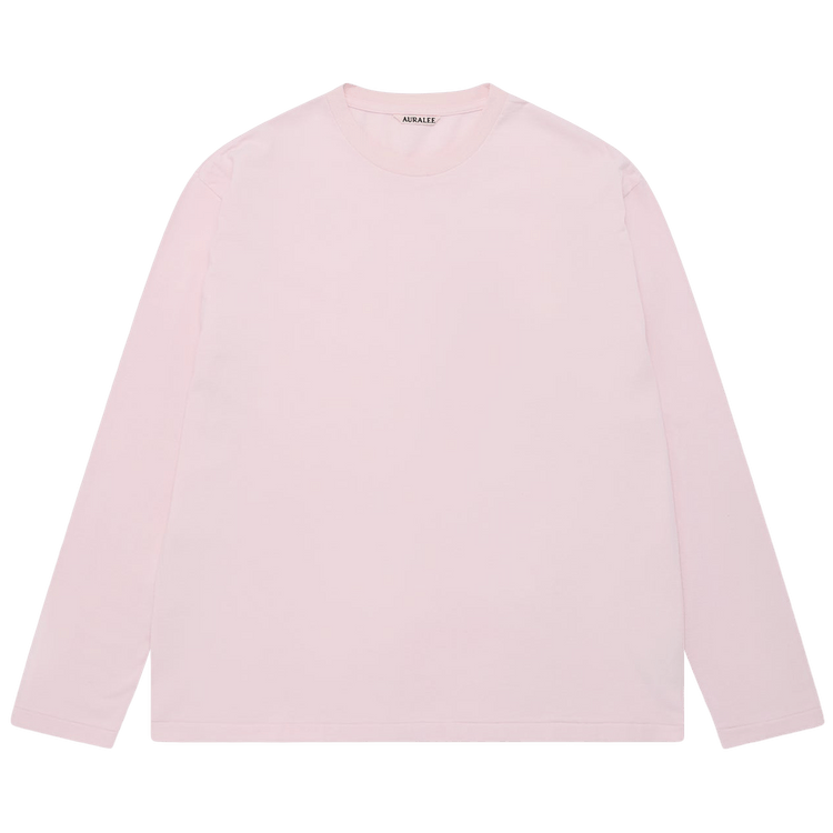 Auralee Brushed Organic Cotton Jersey Long-Sleeve Tee 'Pale Pink'