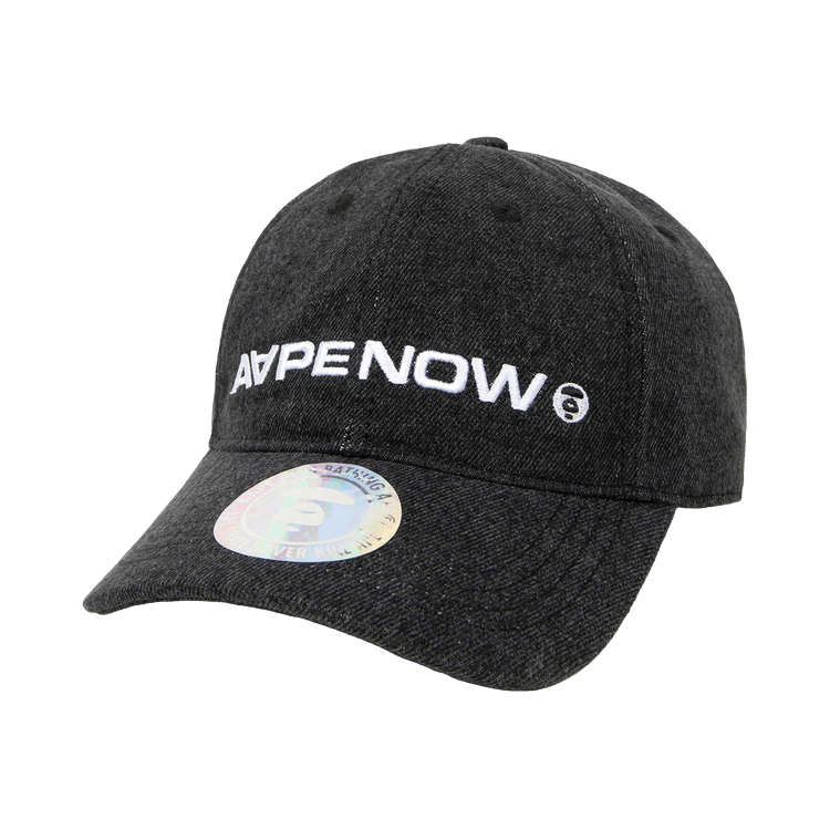 AAPE Moonface Embroidered Denim Cap 'Black'