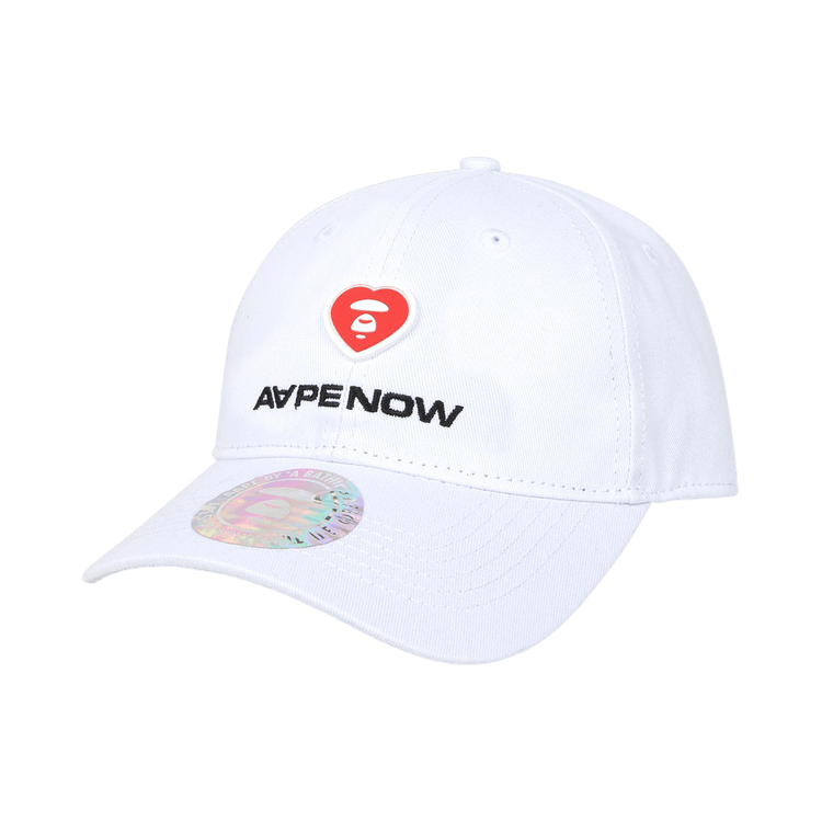 AAPE Moonface Heart Patch Twill Cap 'White'