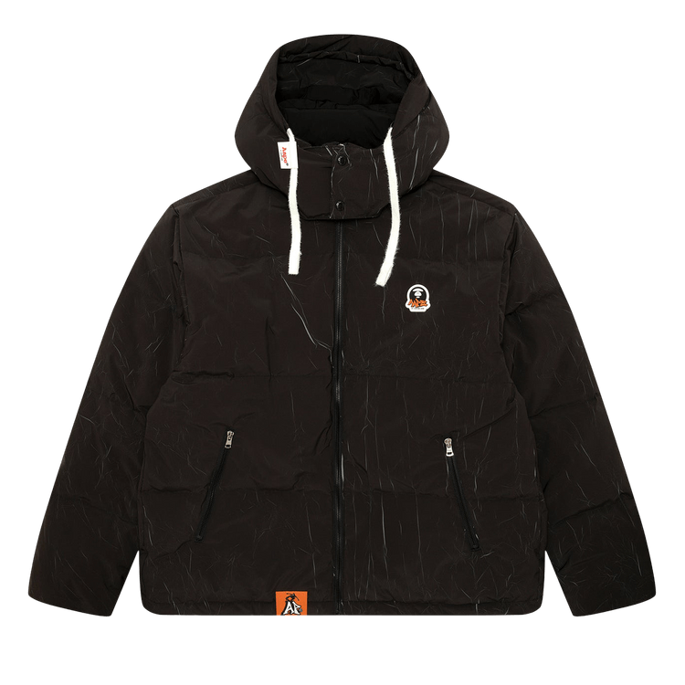 AAPE Moonface Logo Camo Hooded Puffer Jacket 'Black'