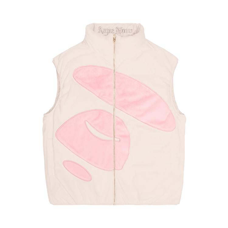 AAPE Moonface Reversible Brushed Down Vest 'Ivory'
