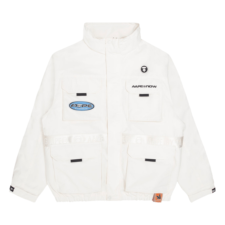 AAPE Moonface Multipocket Hooded Reversible Jacket 'Ivory'