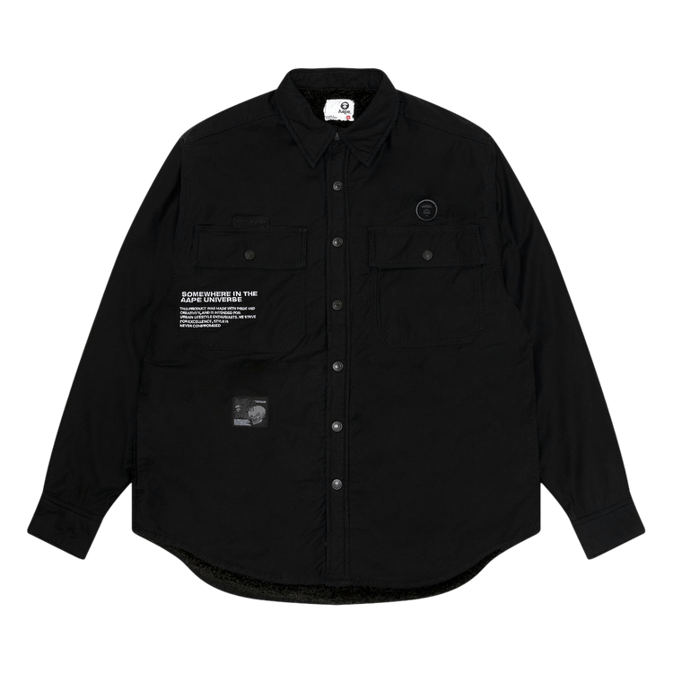 AAPE Moonface Patch Shirt Jacket 'Black'