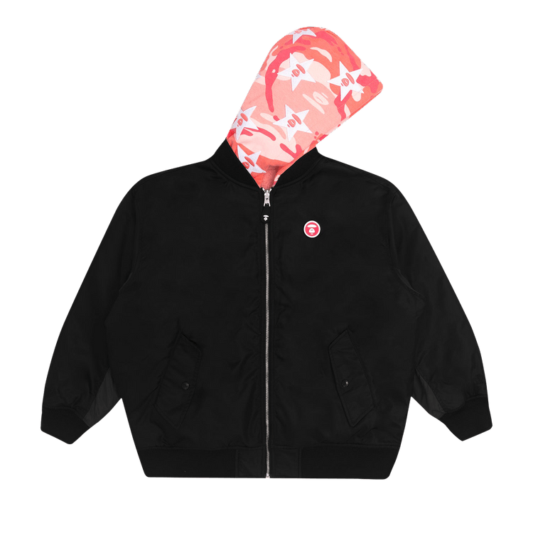 AAPE Reversible Hooded Bomber Jacket 'Black'