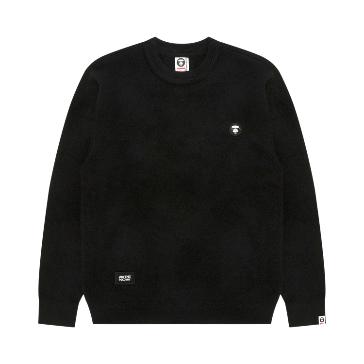 AAPE Now Moonface Crew Neck Sweater 'Black'