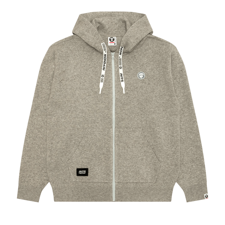 AAPE Now Moonface Zip-Up Hoodie 'White/Heather'