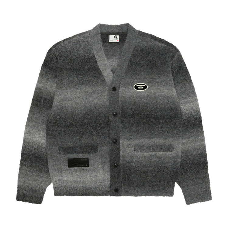 AAPE Moonface Button Down Cardigan 'Black/Grey'