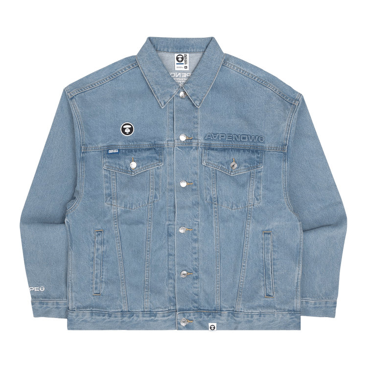 AAPE Moonface Embroidered Denim Jacket 'Blue/Light'
