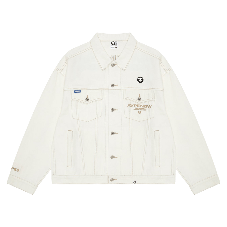 AAPE Moonface Workwear Denim Jacket 'Ivory'
