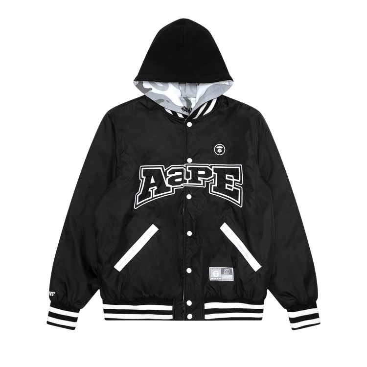 AAPE Moonface Reversible Hooded Snap-Button Jacket 'Black'