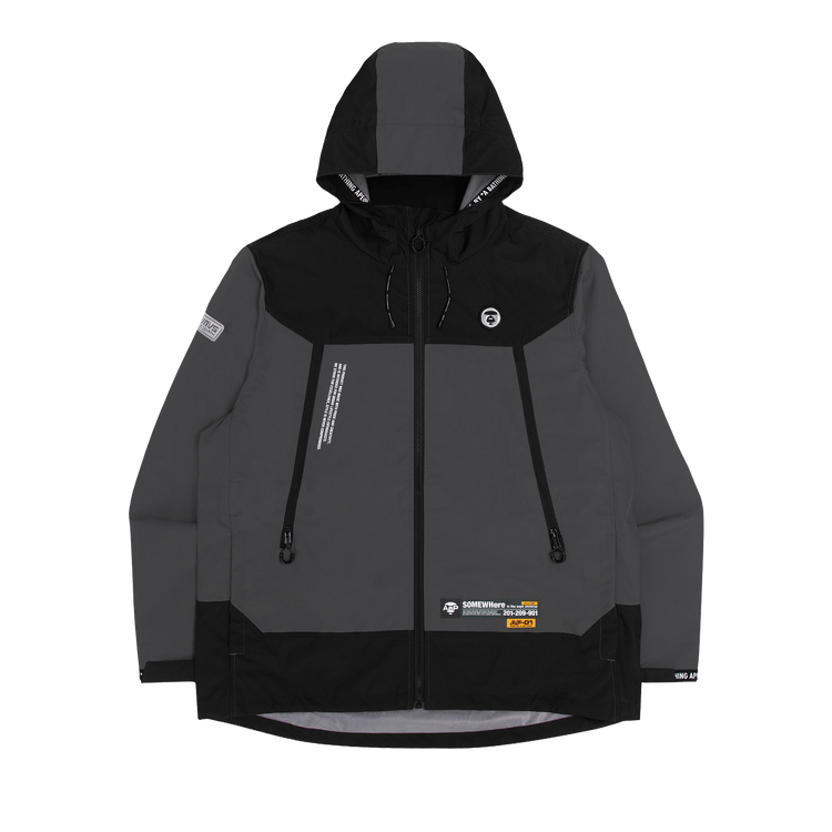 AAPE Moonface Hooded Utility Jacket 'Grey'