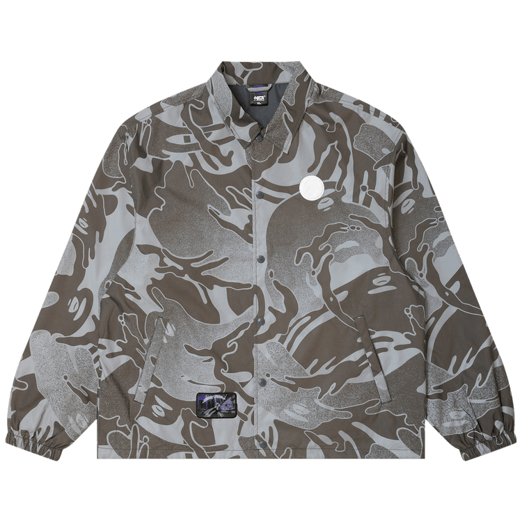 AAPE Moonface Camo Printed Coach Jacket 'Grey/Silver'
