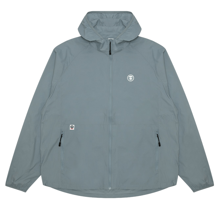 AAPE Now Moonface Logo Windbreaker Jacket 'Grey/Blue'