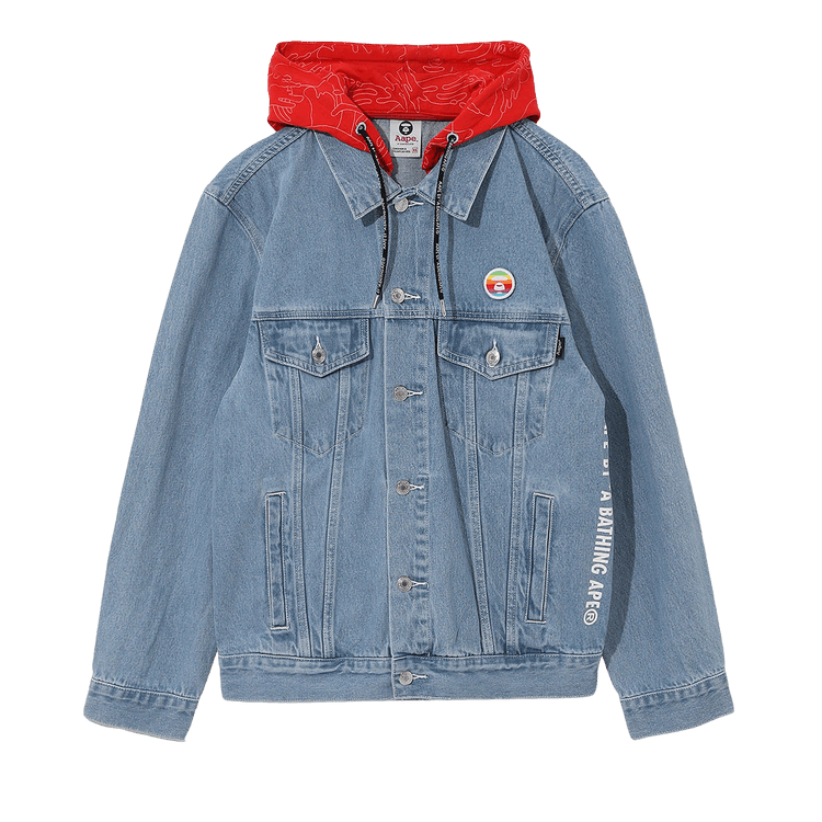 AAPE Logo Hooded Denim Jacket 'Blue/Light'