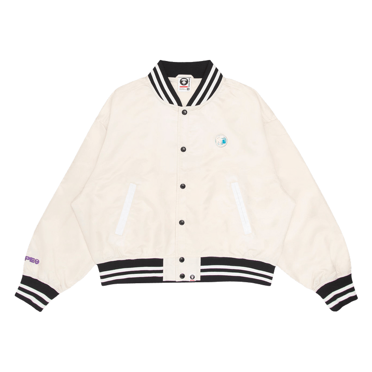 AAPE Moonface Embroidered Bomber Jacket 'Ivory'