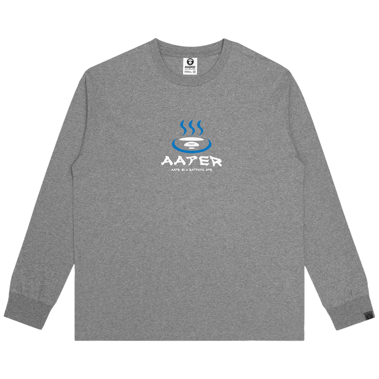 AAPE r Back Graphic Long Sleeve Tee 'Grey/Heather'