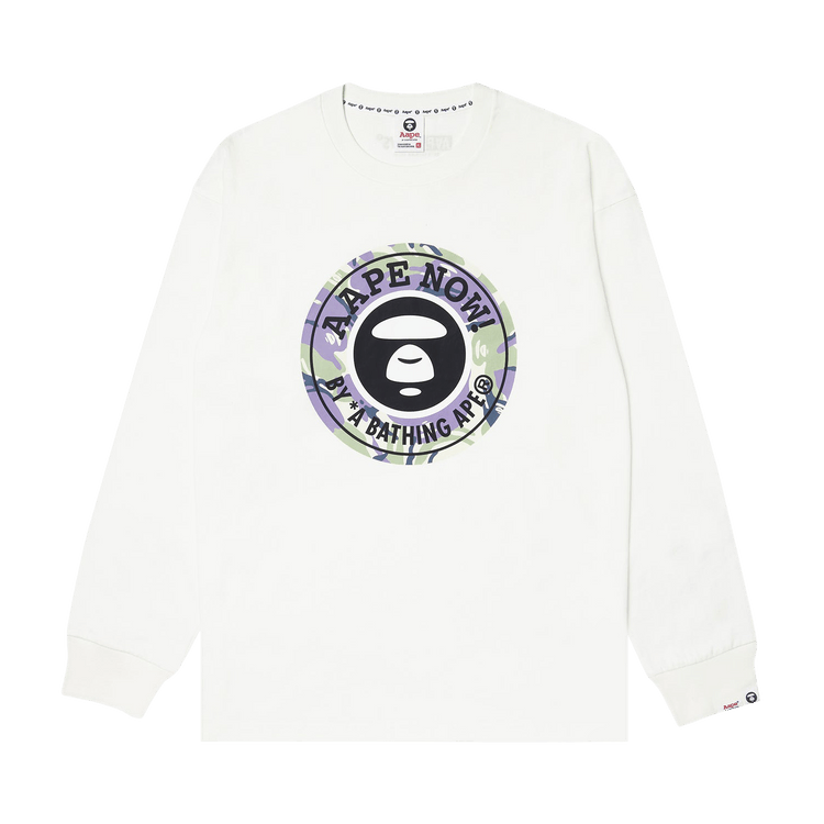 AAPE Moonface Long-Sleeve Tee 'Ivory'