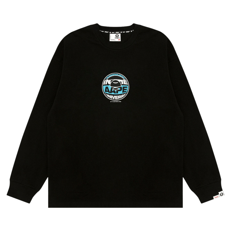 AAPE Moonface Universe Long Sleeve Tee 'Black'