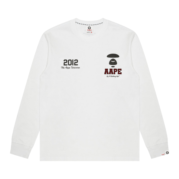 AAPE Moonface Basic Long Sleeve Tee 'White'