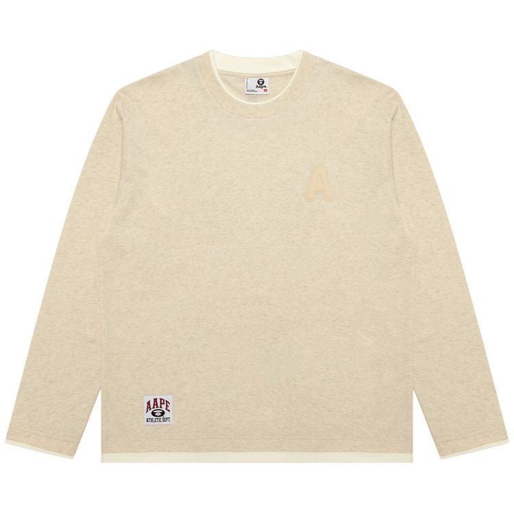 AAPE A' Long Sleeve Tee 'Beige/Heather'