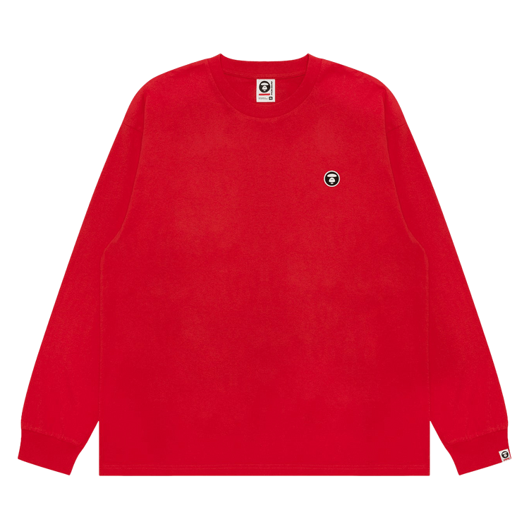 AAPE Moonface Logo Long Sleeve Tee 'Orange/Red'