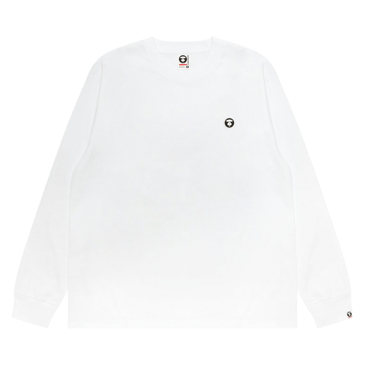 AAPE Moonface Logo Long Sleeve Tee 'White'